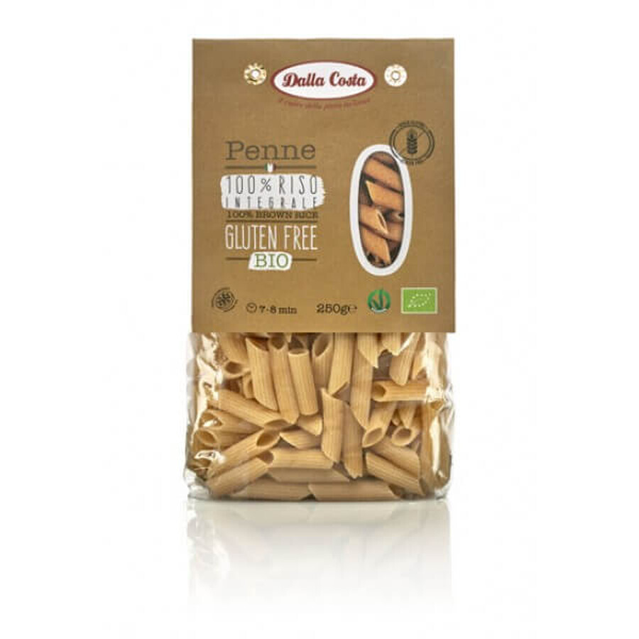 Bio Penne Nudeln aus braunem Reis glutenfrei, 250 gr, Dalla Costa