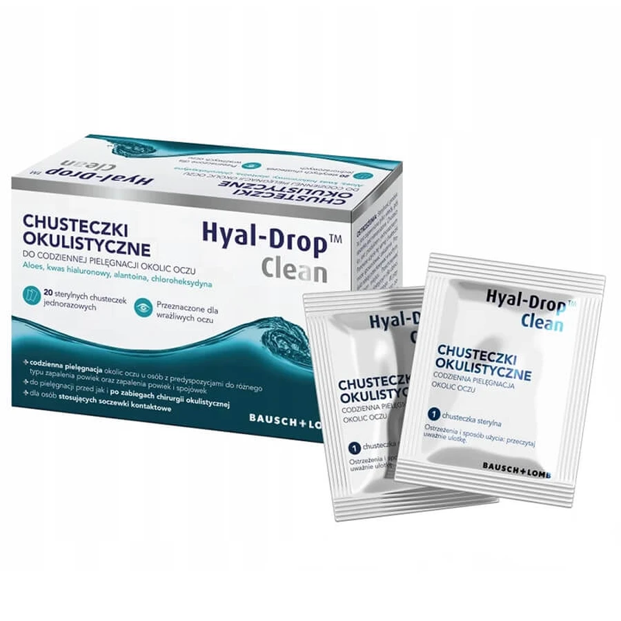 Hyal-Drop Clean, oogheelkundige doekjes, 20 sachets
