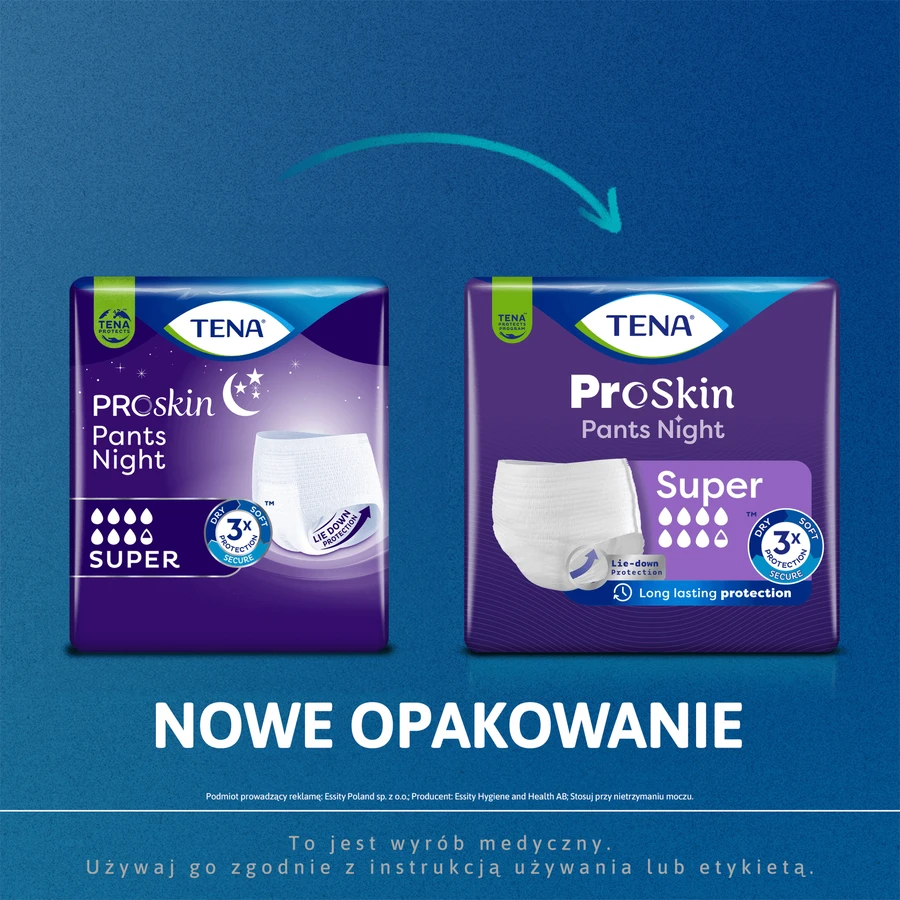 Tena Pants ProSkin Night set, absorbent panties, size M, 80-110 cm, Super, 2 x 30 pieces