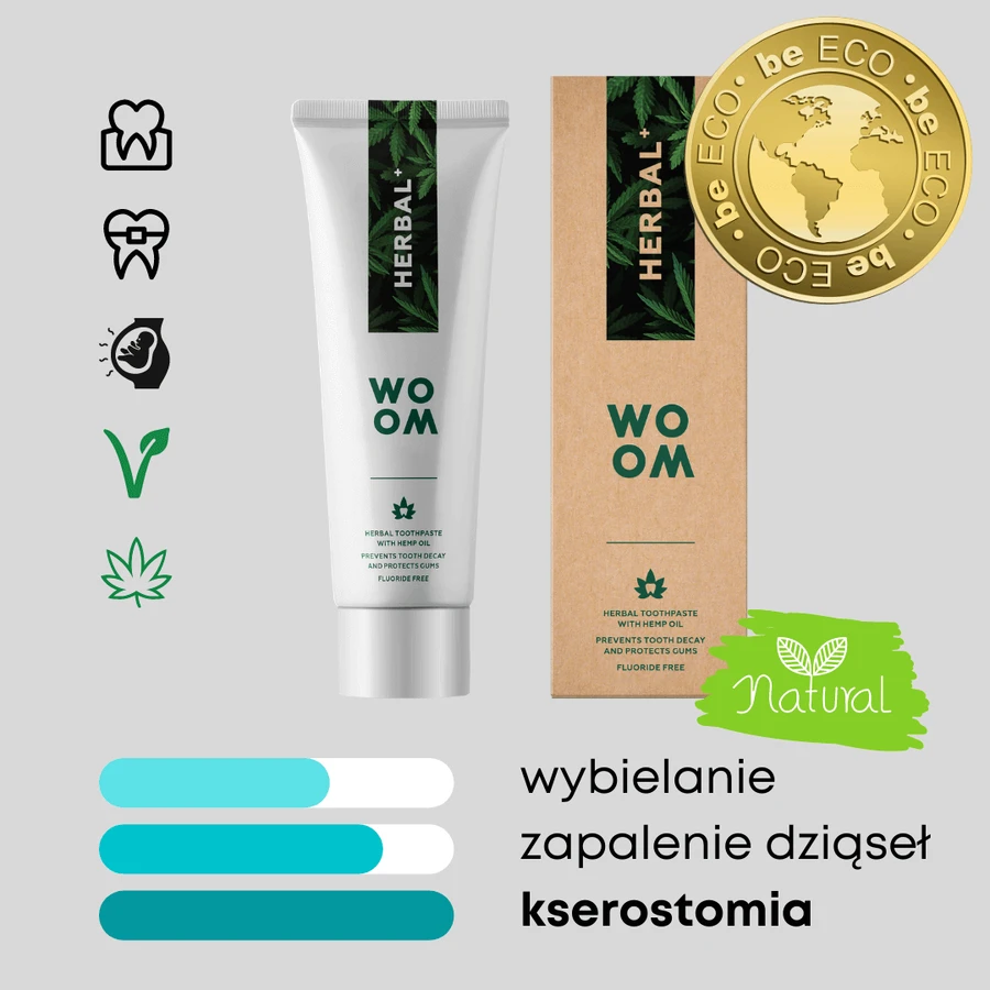 Woom Herbal+, beschermende kruidenpasta met hennep extract, 75 ml