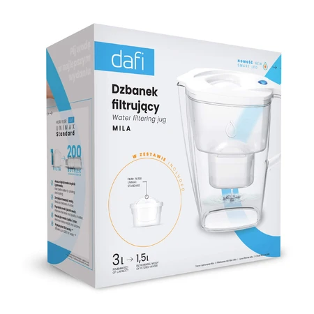 Dafi Mila Led, filterkan, wit, 3 l + Unimax filter, 1 stuk