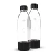 Dafi PushAir, saturator bottle, black, 0.7 l, 2 pieces