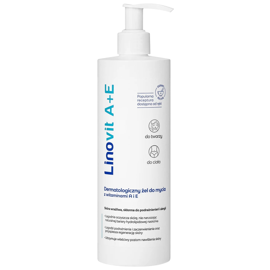 Linovit A+E, gel lavant dermatologique avec vitamines, 400 ml