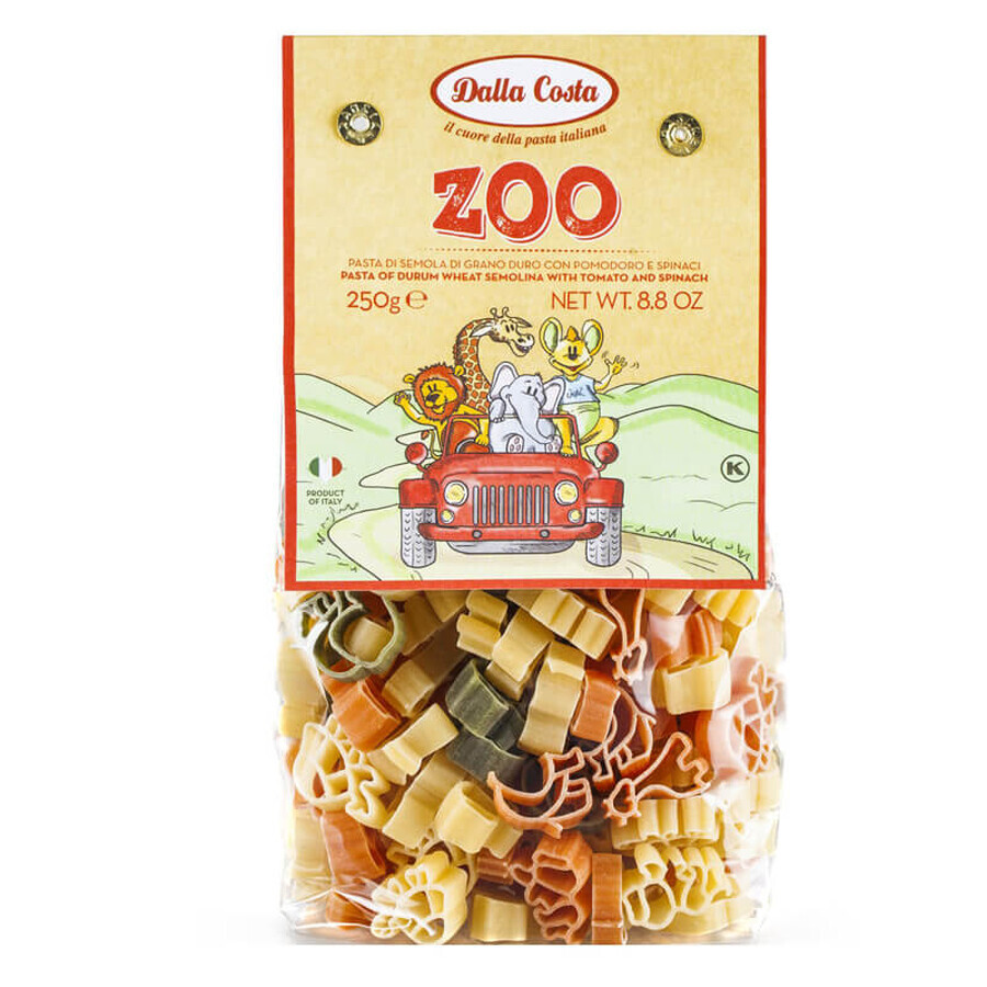 Zoo dreifarbige Hartweizennudeln, 250 g, Dalla Costa