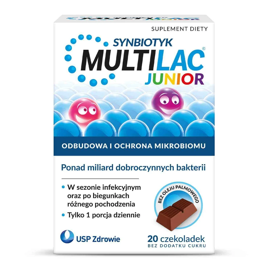 Multilac Junior Synbiotic, bombones, 20 unidades + 20 unidades gratis