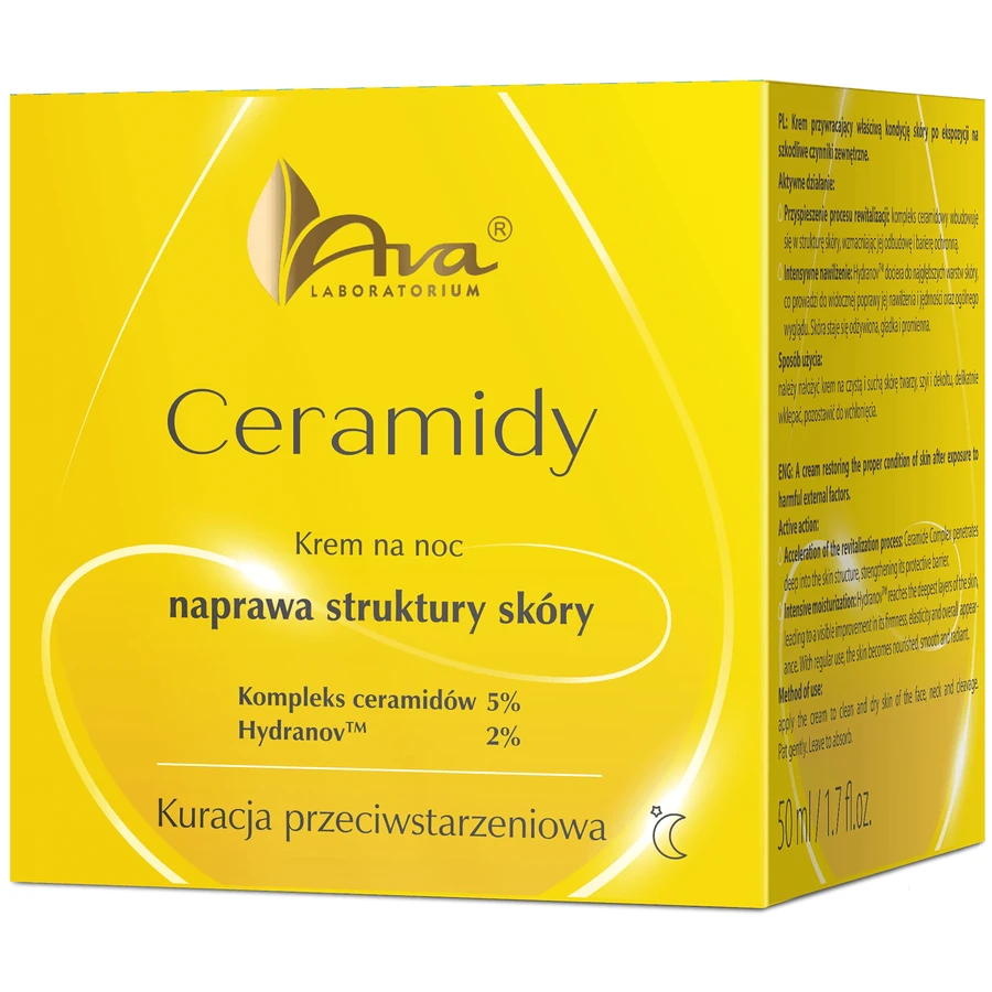 Ava Ceramides, cremă pentru repararea texturii pielii, cremă de noapte, 50 ml
