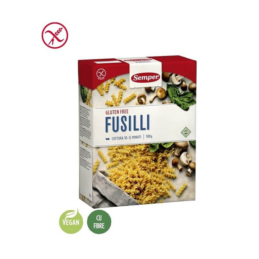 Paste Fusilli fara gluten, 500 g, Semper