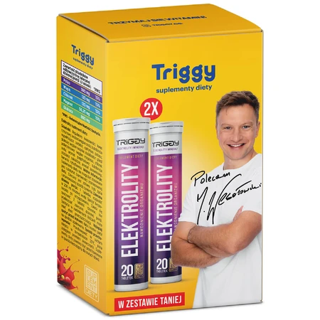 Set Triggy Elektrolity, aromă de grapefruit-cranberry, 2 x 20 comprimate efervescente