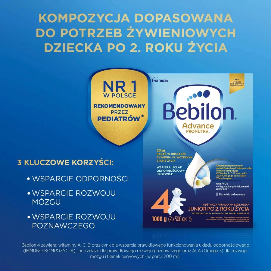 Set Bebilon Advance Pronutra 4 Junior, nährstoffreiche Milchnahrung, ab 2 Jahren, 2 x 1000 g