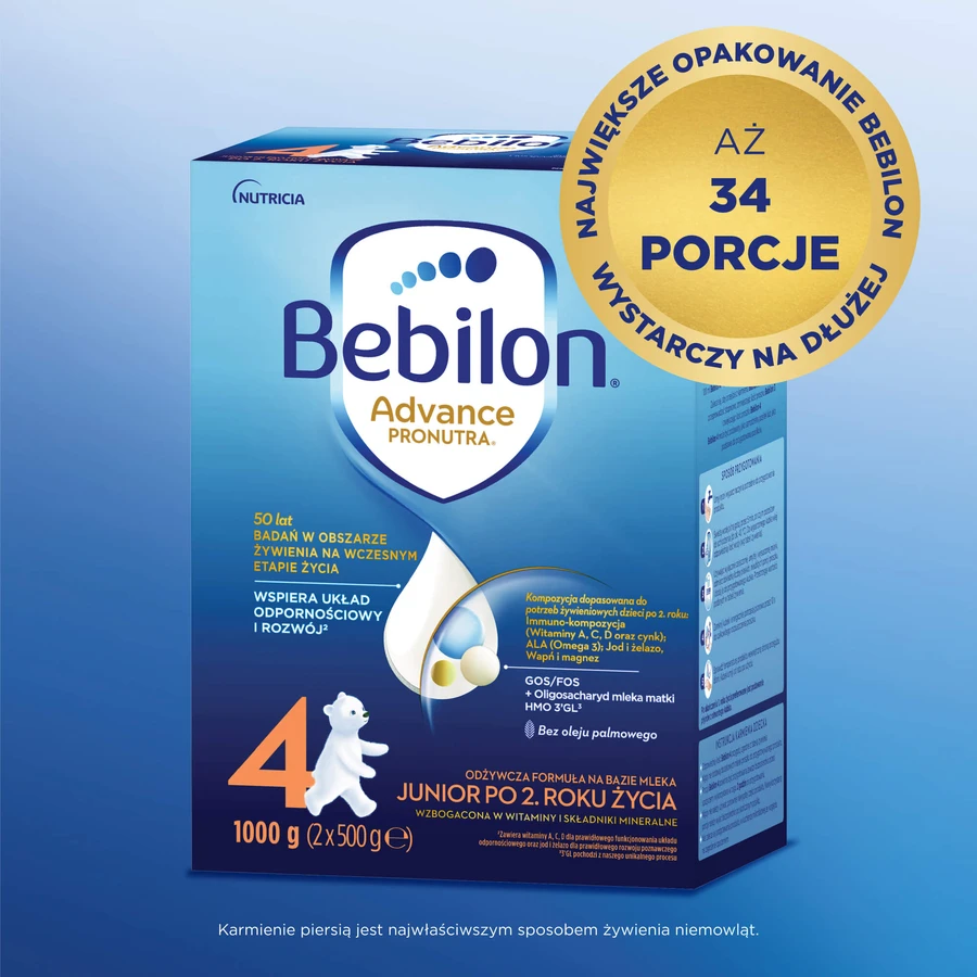 Set Bebilon Advance Pronutra 4 Junior, nährstoffreiche Milchnahrung, ab 2 Jahren, 2 x 1000 g