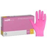 EasyCare Nitrile, guantes de nitrilo, no estériles, sin polvo, rosa, talla M, 100 unidades