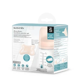 Anti-colic 180 ml Flasche mit variablem Durchfluss + Schnuller -2-2 Monate, Suavinex
