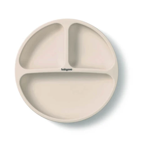 BabyOno, siliconen schoteltje met zuignap, beige, vanaf 6 maanden, 1 st.
