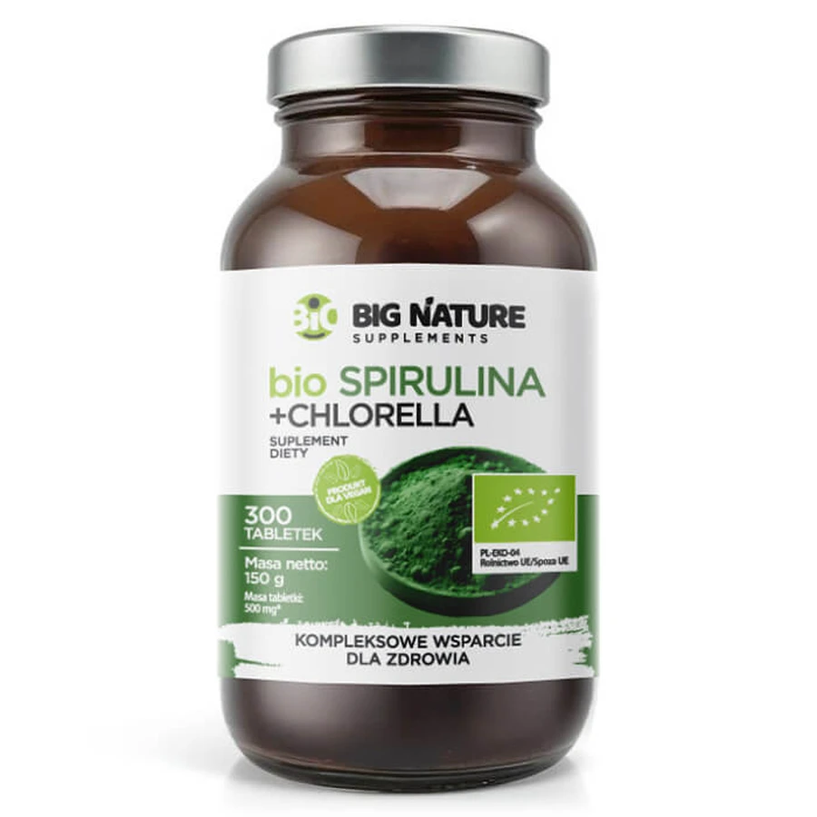 Big Nature Bio Spirulina + Chlorella, 300 Tabletten