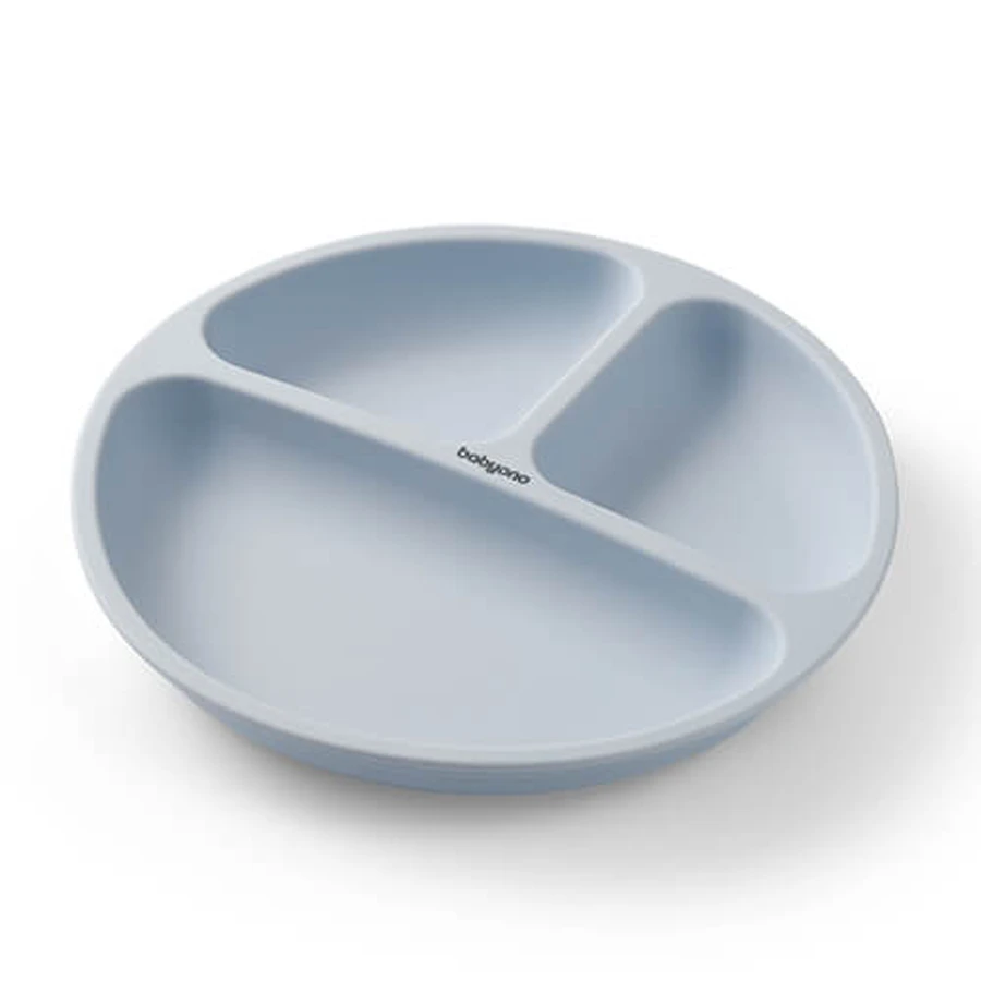 BabyOno, siliconen schoteltje met zuignap, blauw, vanaf 6 maanden, 1 st.