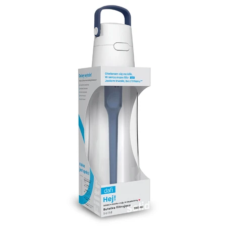 Dafi Solid, botella con filtro, denim, 0,7 l + filtro de agua, 1 unidad