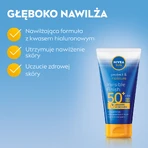 Nivea Sun Invisible Finish Set, feuchtigkeitsspendende Sonnenlotion, SPF 50+, 150 ml + After-Sun-Verlängerungslotion, 200 ml + kostenlose Strandtasche