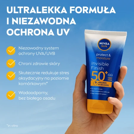 Nivea Sun Invisible Finish Set, feuchtigkeitsspendende Sonnenlotion, SPF 50+, 150 ml + After-Sun-Verlängerungslotion, 200 ml + kostenlose Strandtasche