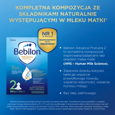 Bebilon Advance Pronutra 2, Folgemilch, über 6 Monate, 2 x 1000 g