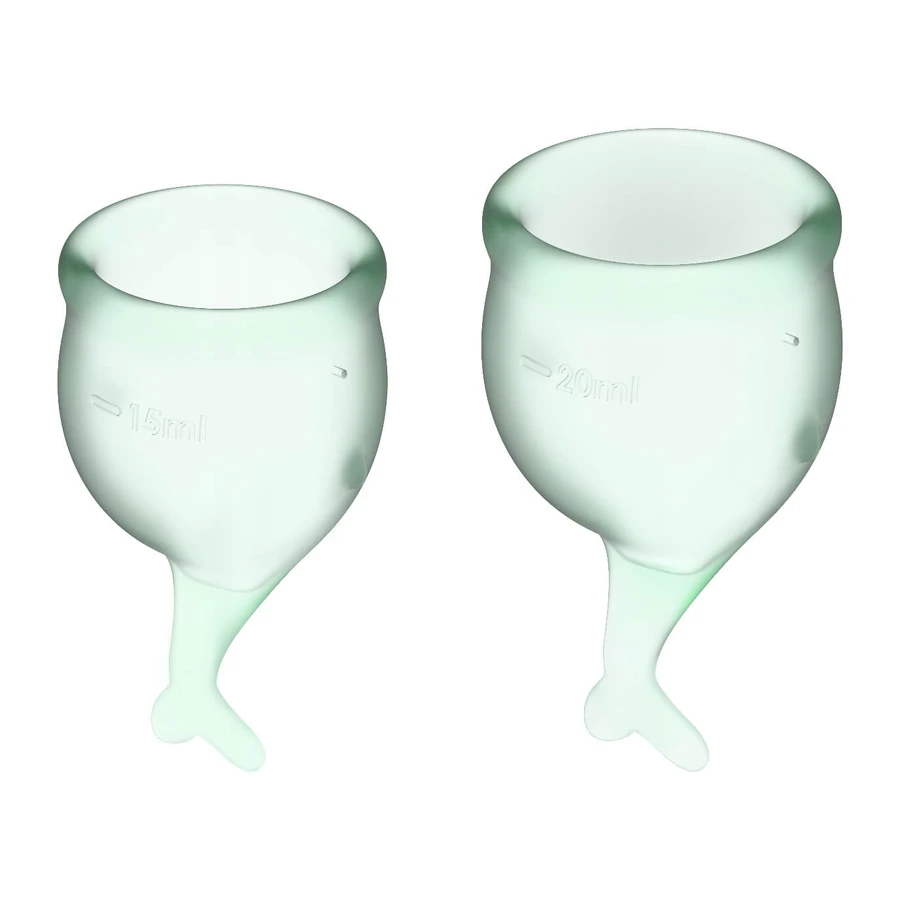 Satisfyer Feel Good, menstruatiecup, 15 ml + 20 ml, Lichtgroen, 2 stuks