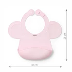 BabyOno, silicone bib with adjustable clasp, pink, from 6 months, 1 piece