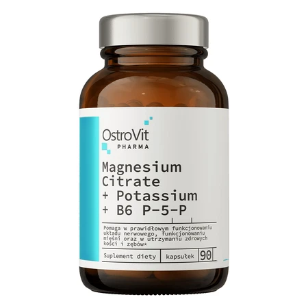 OstroVit Pharma Magnesiumcitrat + Postassium + B6 P-5-P, 90 Kapseln