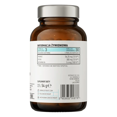 OstroVit Pharma Magnesiumcitrat + Postassium + B6 P-5-P, 90 Kapseln