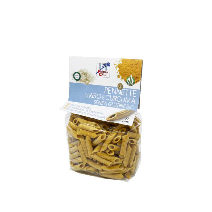 Pennette din orez si curcuma fara gluten, 250 gr, La Finestra Sul Cielo