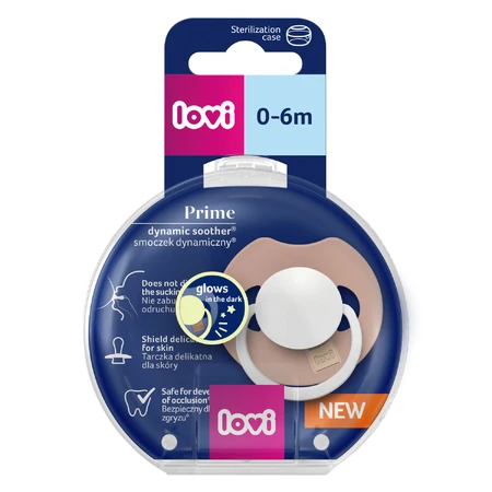 Lovi Prime, sucette, silicone, dynamique, Blush Glow, 34/436, 0-6 mois, 1 pièce