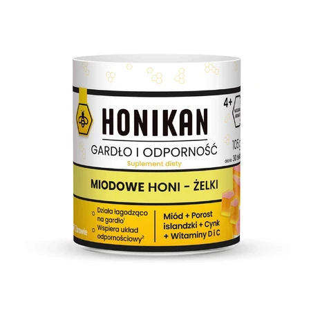 Honikan Throat and Immunity Honey Honi-Gels, 4 years and older, 30 pieces