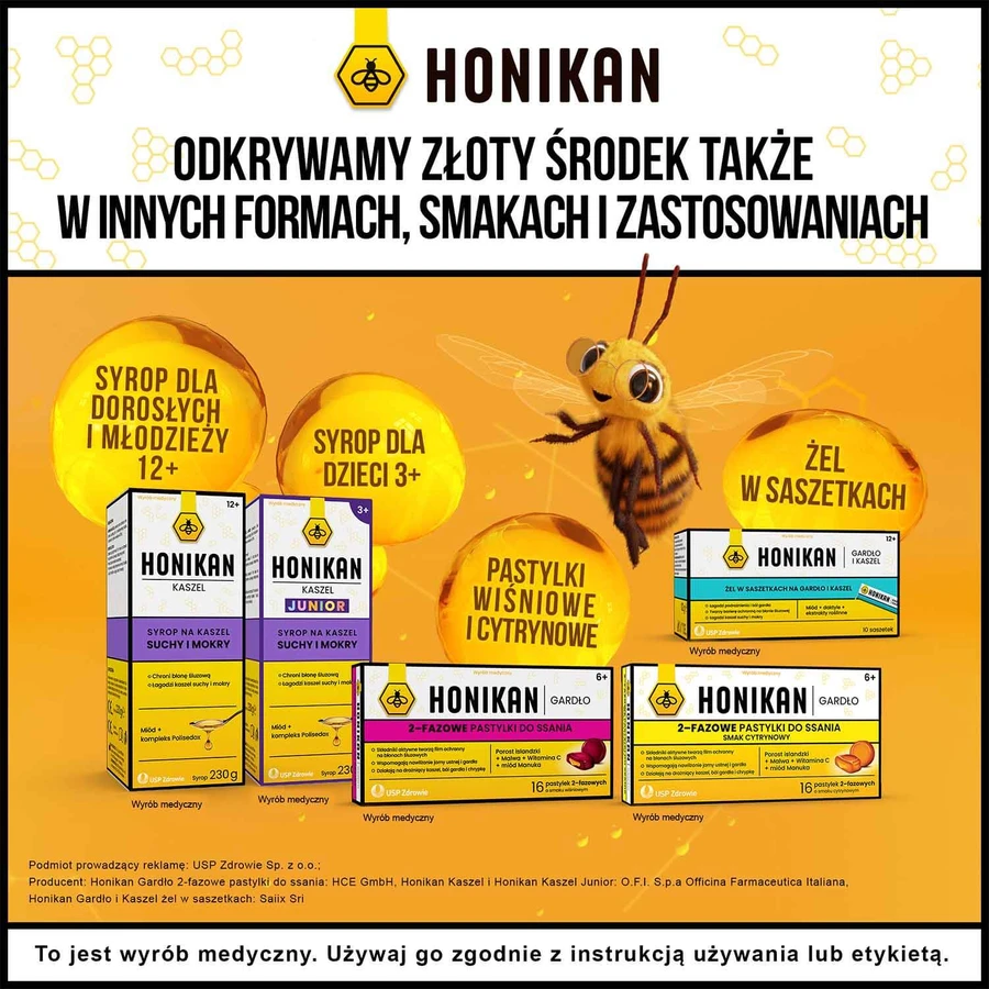 Honikan Throat and Immunity Honey Honi-Gels, 4 years and older, 30 pieces