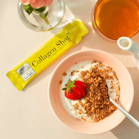 New Nordic Collagen Shot, vloeibaar collageen, bessensmaak, 15 zakjes
