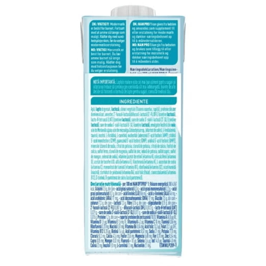 Vloeibare startmelk Optipro 1, 200 ml, 200 ml, Nestle