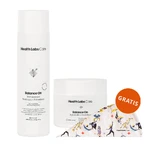 Health Labs Balance On kit, feuchtigkeitsspendendes Trichome Shampoo mit Präbiotika, 250 ml + Trichome mit Ceramiden für die Kopfhaut, 175 ml + Haarturban gratis