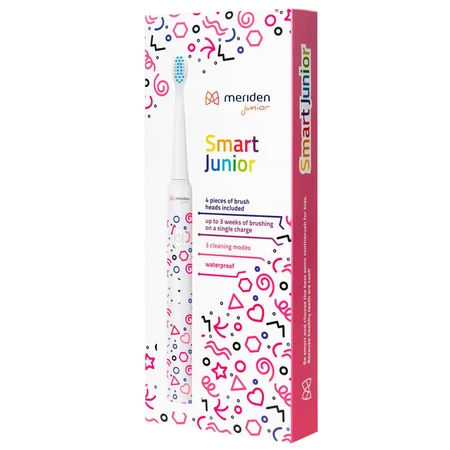 Meriden Smart Junior Pink, sonic toothbrush for children, pink, ages 5 and up, 1 piece + replacement tips, 4 pieces