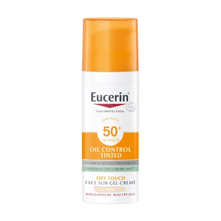 Eucerin Sun Protection Oil Control, gel-crema protector del color, ligero, FPS 50+, 50 ml