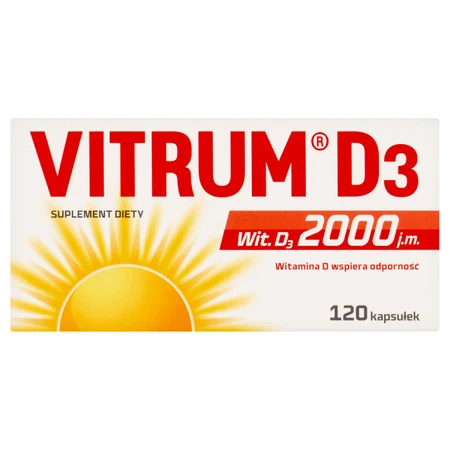 Vitrum D3 Forte, vitamina D 2000 UI, 120 cápsulas