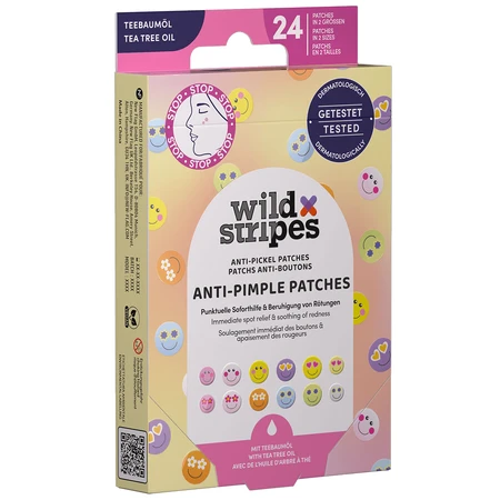 Wild Stripes Anti-Pimple Patches Smile Stop, tea tree oil eczema patches, 24 pieces