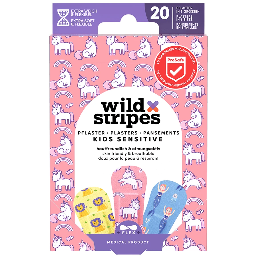 Wild Stripes Kids Sensitive, plasturi Fantasy, 20 bucăți