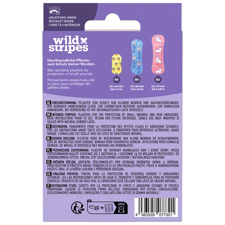 Wild Stripes Kids Sensitive, plasturi Fantasy, 20 bucăți