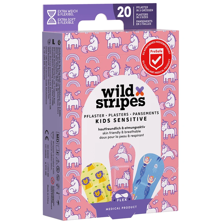 Wild Stripes Kids Sensitive, plasturi Fantasy, 20 bucăți
