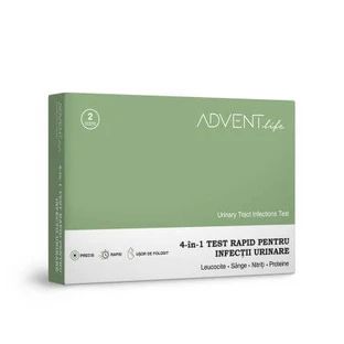 4 in 1 Urinary Infections Rapid Test, 1 box x 2 tests, Advent Life