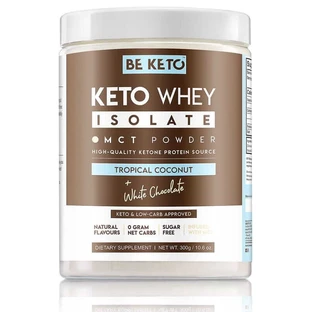 Keto Proteină izolată cu MCT - nucă de cocos și ciocolată albă 300g BeKeto