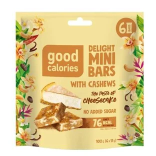 Minirepen met cashew en cheesecake, 6x17 g, Goede calorieën