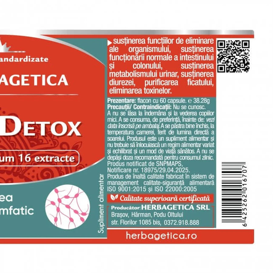 Linfa detox, 60 capsule, Herbagetica