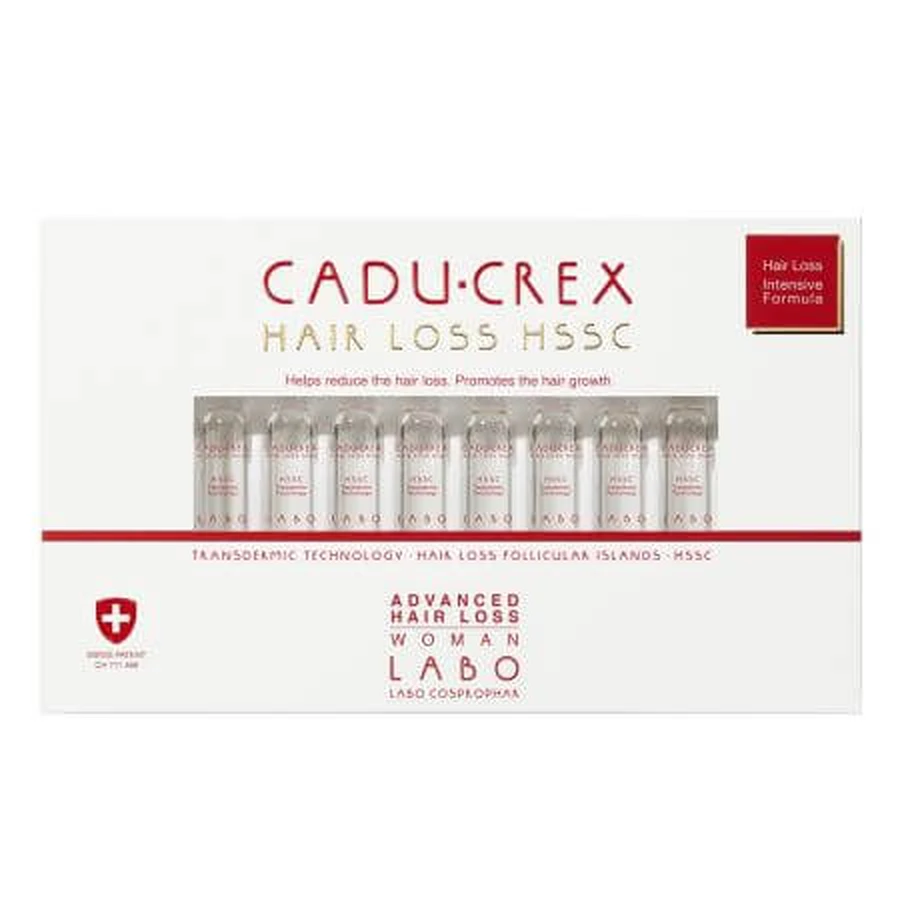 Traitement contre la chute sévère des cheveux pour les femmes, 40 ampoules, Cadu Crex