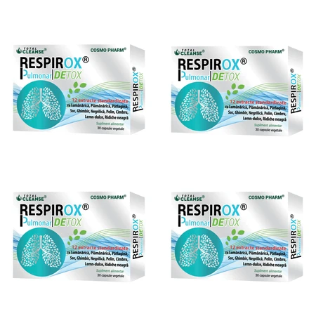 Respirox Pulmonary Detox Total Cleanse, 4 x 30 capsules, Cosmo Pharm