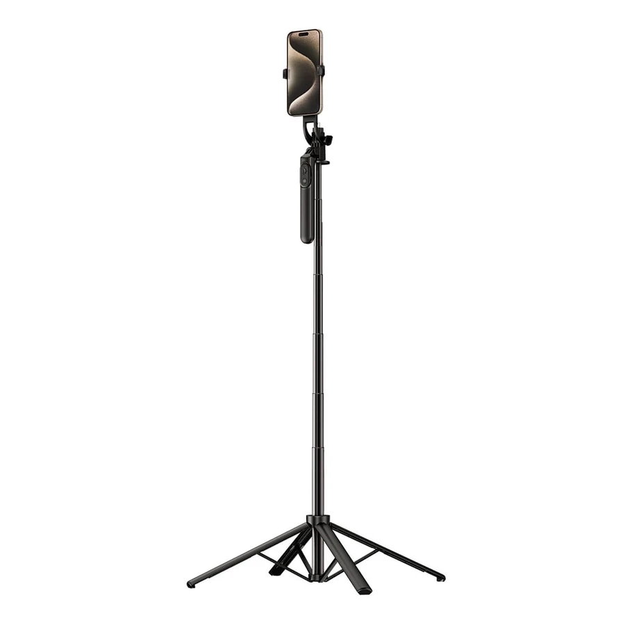 Palo selfie WH181-Y1S trípode telescópico de aleación de aluminio de 1,75 m con soporte para teléfono - negro
