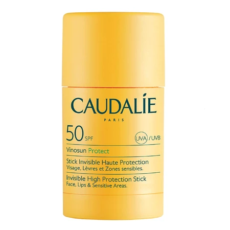 Caudalie Vinosun Protect, onzichtbare stick met hoge bescherming, SPF 50, 15 g + onzichtbare, lichte crème met zeer hoge bescherming, SPF 50+, 20 ml gratis
