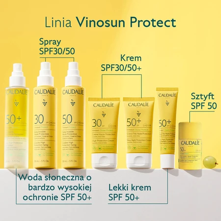 Caudalie Vinosun Protect, onzichtbare stick met hoge bescherming, SPF 50, 15 g + onzichtbare, lichte crème met zeer hoge bescherming, SPF 50+, 20 ml gratis